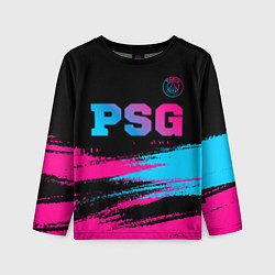 Детский лонгслив PSG - neon gradient: символ сверху