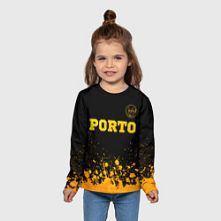 Лонгслив детский Porto - gold gradient: символ сверху, цвет: 3D-принт — фото 2
