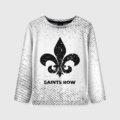 Детский лонгслив Saints Row с потертостями на светлом фоне / 3D-принт – фото 1