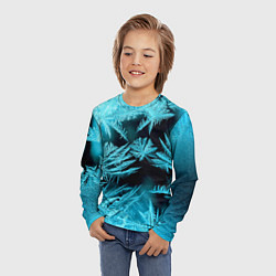 Лонгслив детский Голубой лед - иней, цвет: 3D-принт — фото 2