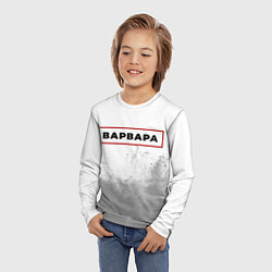 Лонгслив детский Варвара - в красной рамке на светлом, цвет: 3D-принт — фото 2