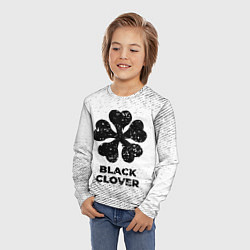 Лонгслив детский Black Clover с потертостями на светлом фоне, цвет: 3D-принт — фото 2