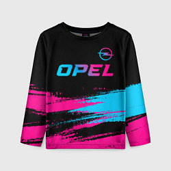 Детский лонгслив Opel - neon gradient: символ сверху