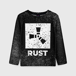 Лонгслив детский Rust с потертостями на темном фоне, цвет: 3D-принт