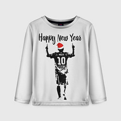 Лонгслив детский Лионель Месси - happy new year, цвет: 3D-принт