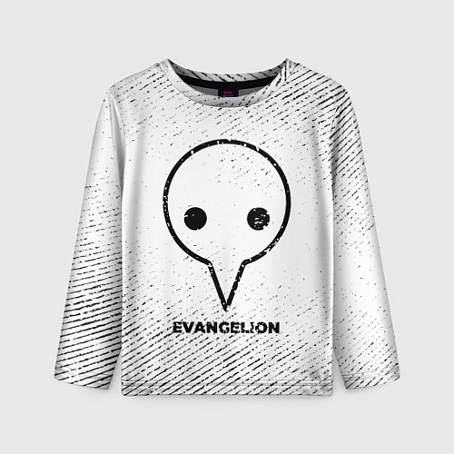 Детский лонгслив Evangelion с потертостями на светлом фоне / 3D-принт – фото 1