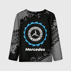 Детский лонгслив Mercedes в стиле Top Gear со следами шин на фоне