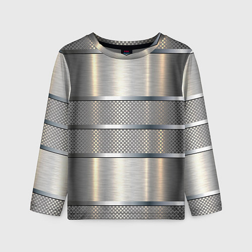 Детский лонгслив Металлические полосы - текстура алюминия / 3D-принт – фото 1