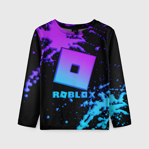 Детский лонгслив Roblox logo neon gradient / 3D-принт – фото 1