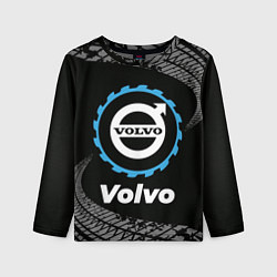 Лонгслив детский Volvo в стиле Top Gear со следами шин на фоне, цвет: 3D-принт