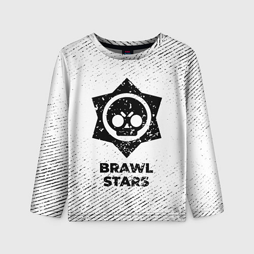 Детский лонгслив Brawl Stars с потертостями на светлом фоне / 3D-принт – фото 1