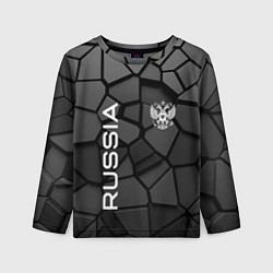 Лонгслив детский Черная броня Россия, цвет: 3D-принт
