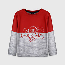 Детский лонгслив Merry Christmas красный