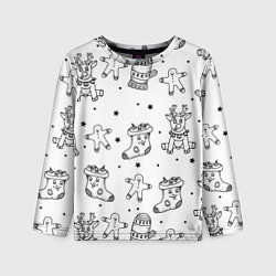 Лонгслив детский Варежки и носочки, цвет: 3D-принт