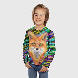 Лонгслив детский Лис космос, цвет: 3D-принт — фото 2