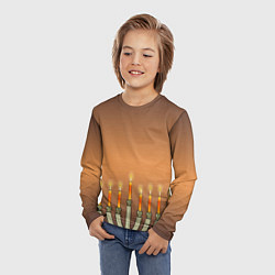 Лонгслив детский Уютная Ханука и звезда Давида, цвет: 3D-принт — фото 2