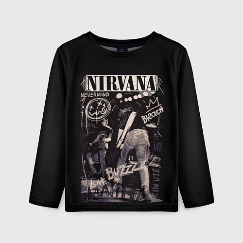 Детский лонгслив Nirvana bleach / 3D-принт – фото 1