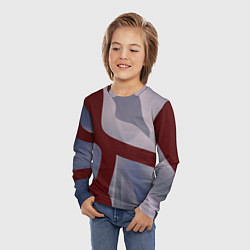 Лонгслив детский Красные и розовые волнообразные пластины, цвет: 3D-принт — фото 2