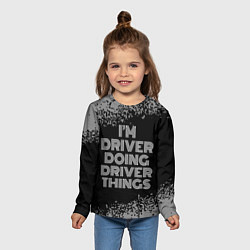 Лонгслив детский Im driver doing driver things: на темном, цвет: 3D-принт — фото 2