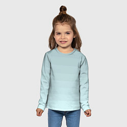 Лонгслив детский Голубые горизонтальные полосы, градиент, цвет: 3D-принт — фото 2