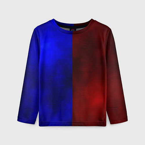 Детский лонгслив Половина синяя, половина красная / 3D-принт – фото 1