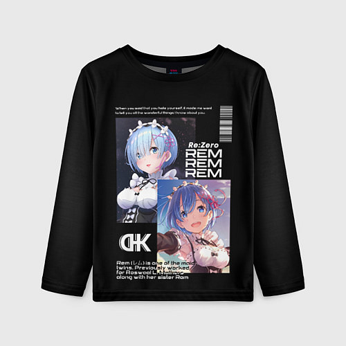 Детский лонгслив Re: Zero жизнь с нуля в другом мире / 3D-принт – фото 1