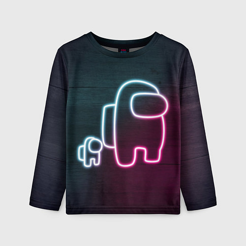 Детский лонгслив Неоновые маленький и большой члены экипажа / 3D-принт – фото 1