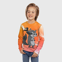 Лонгслив детский Енот бандит в маске, цвет: 3D-принт — фото 2