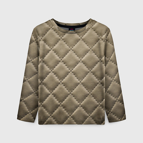 Детский лонгслив Стёганая кожа - fashion texture / 3D-принт – фото 1