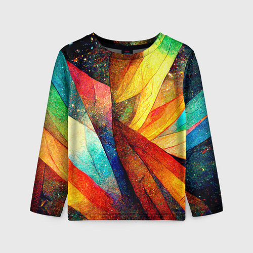 Детский лонгслив Радужная абстракция со звездами / 3D-принт – фото 1