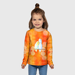 Лонгслив детский Пара влюбленных попугаев, цвет: 3D-принт — фото 2