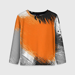 Лонгслив детский Желто-черный узор Мазки краски, цвет: 3D-принт
