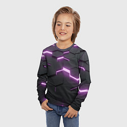 Лонгслив детский Абстрактные шестиугольники, цвет: 3D-принт — фото 2
