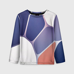 Лонгслив детский Узор из синих, фиолетовых, белых и оранжевых камне, цвет: 3D-принт