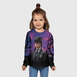 Лонгслив детский Wednesday Addams, цвет: 3D-принт — фото 2