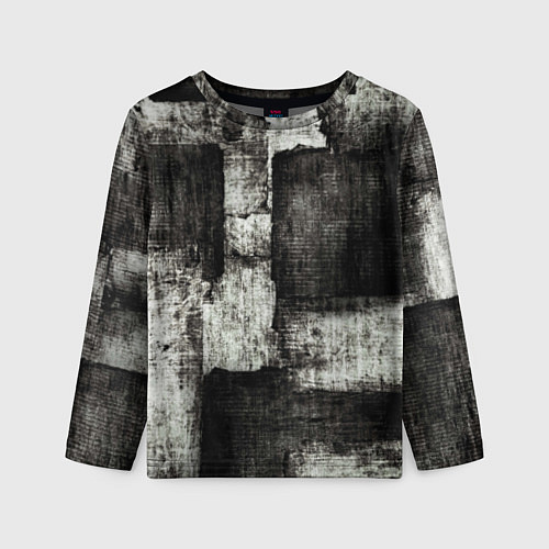 Детский лонгслив Белый и чёрный абстракт / 3D-принт – фото 1