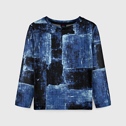 Лонгслив детский Синий абстракт, цвет: 3D-принт