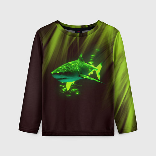 Детский лонгслив Хищная акула / 3D-принт – фото 1