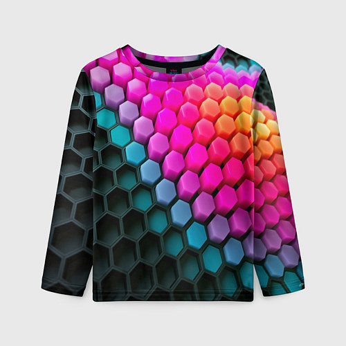 Детский лонгслив Шейповые грани / 3D-принт – фото 1