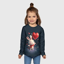 Лонгслив детский Кролик с шариком, цвет: 3D-принт — фото 2