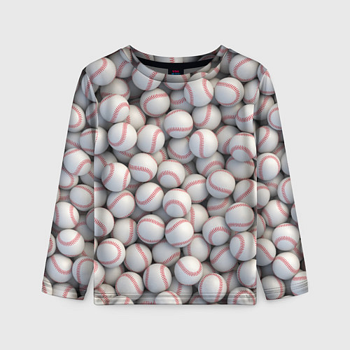 Детский лонгслив Бейсбольные мячи / 3D-принт – фото 1