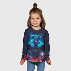 Лонгслив детский Накаченный бык, цвет: 3D-принт — фото 2