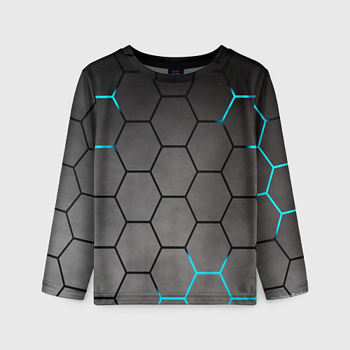 Детский лонгслив Броня текстура неоновая / 3D-принт – фото 1