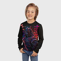 Лонгслив детский Самурай неон, цвет: 3D-принт — фото 2