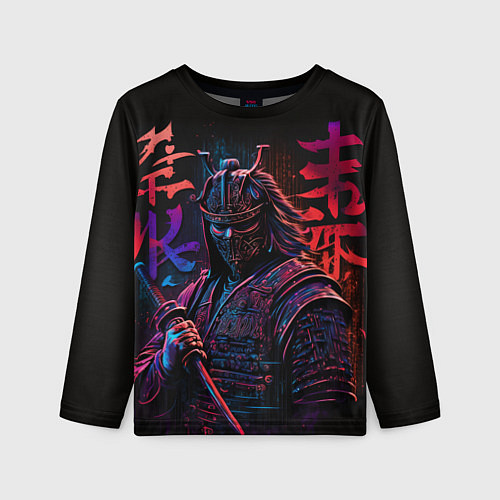 Детский лонгслив Самурай неон / 3D-принт – фото 1