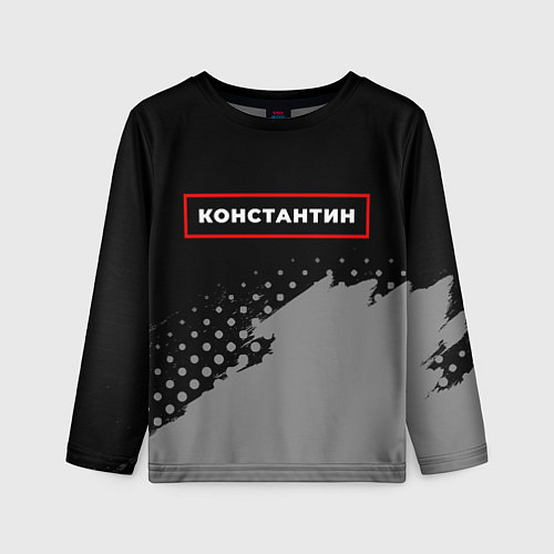 Детский лонгслив Константин - в красной рамке на темном / 3D-принт – фото 1