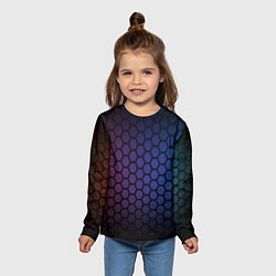 Лонгслив детский Abstract hexagon fon, цвет: 3D-принт — фото 2