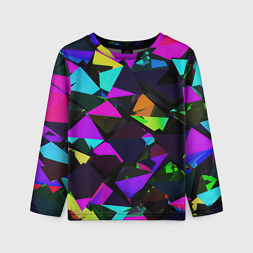 Детский лонгслив Shapes triangle geometry / 3D-принт – фото 1