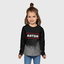 Лонгслив детский Антон - в красной рамке на темном, цвет: 3D-принт — фото 2