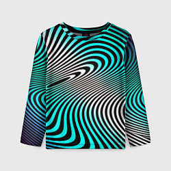 Детский лонгслив Оптические волны психоделика